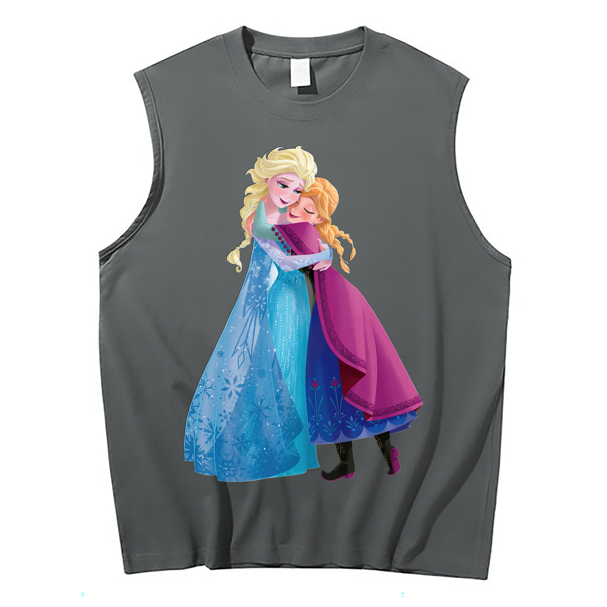 （画像用） アナと雪の女王 アンナ エルサ Frozen Anna Elsa コットン100％タンクトップ（フロントプリント）